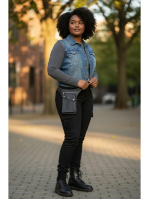 Waist Bag with Repurposed Stirrup Leather Belt